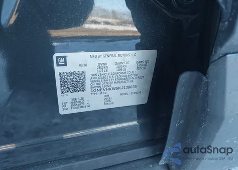 2019 Chevrolet Traverse 3Lt z USA, uszkodzony, nr VIN 1GNEVHKW5KJ139035